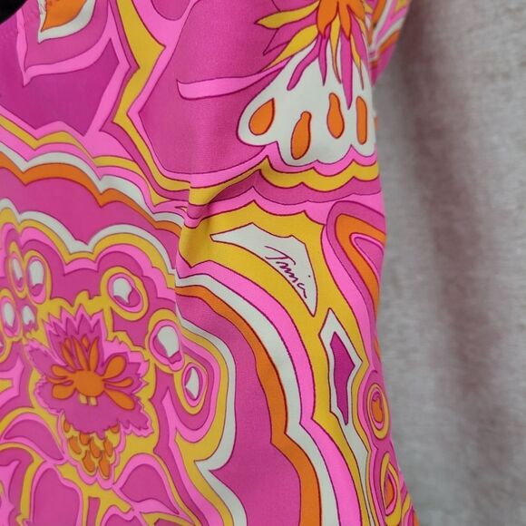 Trina Turk Morning Sunrise Bandeau One Piece Monokini Swimsuit Size 12 - Picture 7 of 13